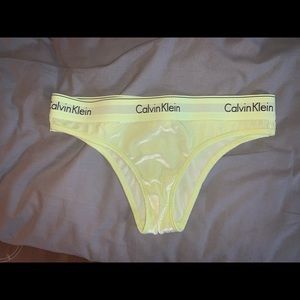 Calvin Klein velvet neon yellow underwear